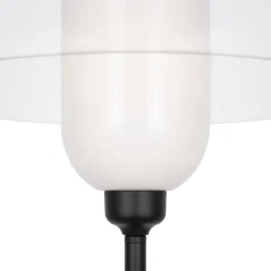 Stehleuchte Metall Glas E14 139 cm hoch Schwarz Weiß