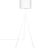 Stehleuchte Metall Stoff 145 cm hoch Tripod Weiß E27