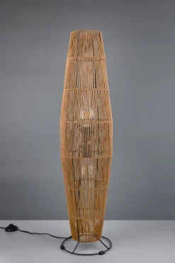 Stehleuchte Papier Metall Schwarz Braun E27 103 cm