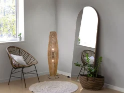 Stehleuchte Papier Metall Schwarz Braun E27 103 cm