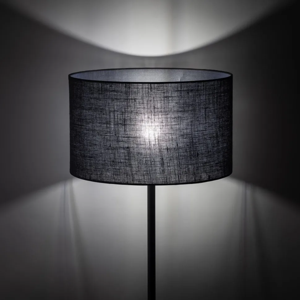 Stehleuchte Schwarz 160 cm Ø 50 cm Metall Stoff E27