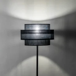 Stehleuchte Schwarz 155 cm E27 Stoff Metall Ø 50 cm