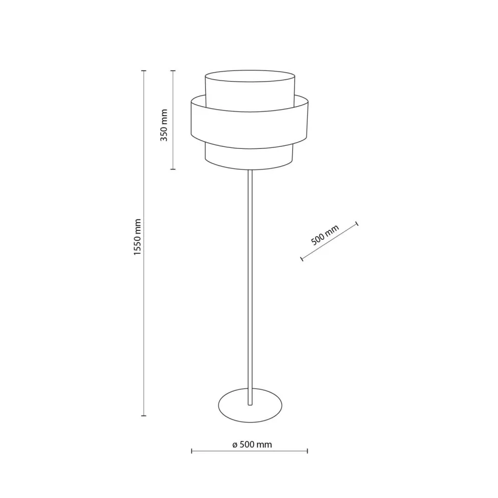 Stehleuchte Schwarz 155 cm E27 Stoff Metall Ø 50 cm