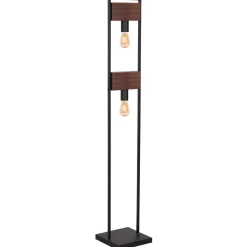 Stehleuchte Schwarz Braun 148 cm niedrig Metall