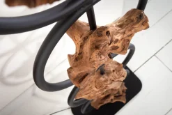 Stehleuchte Stoff Holz Schwarz 147 cm E27 blendarm