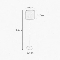 Stehleuchte Stoff Messing 161,5 cm E27 Blau Wohnzimmer