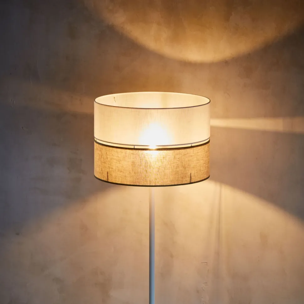 Stehleuchte Weiß Braun 159 cm Jute Stoff Metall Boho