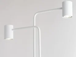 Stehleuchte Weiß Metall Modern Lesen 162 cm 2-flammig