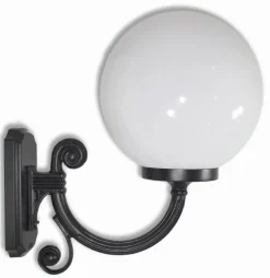 Stilvolle Außenleuchte Schwarz Weiß Kugelschirm IP43