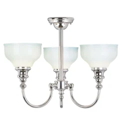 Stilvolle Badlampe LED Chrom Weiß IP44 Decke