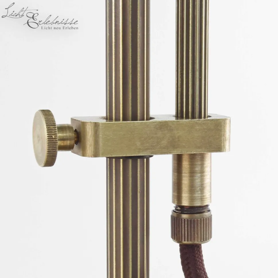 Stilvolle Bankerleuchte Messing Glas mit Zugschalter