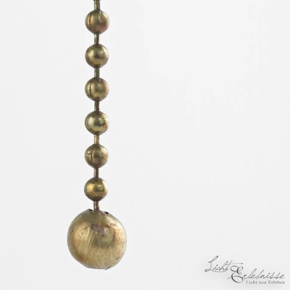 Stilvolle Bankerleuchte Messing Glas mit Zugschalter