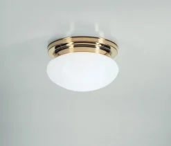 Stilvolle Deckenlampe E27 Messing poliert Glas Ø20 cm