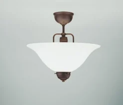 Stilvolle Deckenlampe Messing Antik Glas E27 Ø35 cm