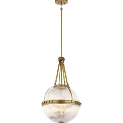 Stilvolle Hängelampe ESTEL Riffel Glas Art Déco Design