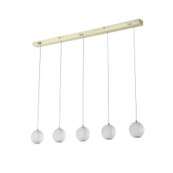 Stilvolle Hängelampe Metall G9 100 cm lang in Messing