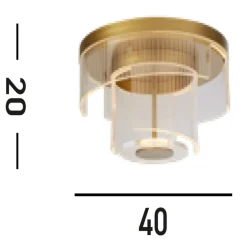 Stilvolle LED Deckenlampe Metall Ø40 cm in Gold 1046 lm