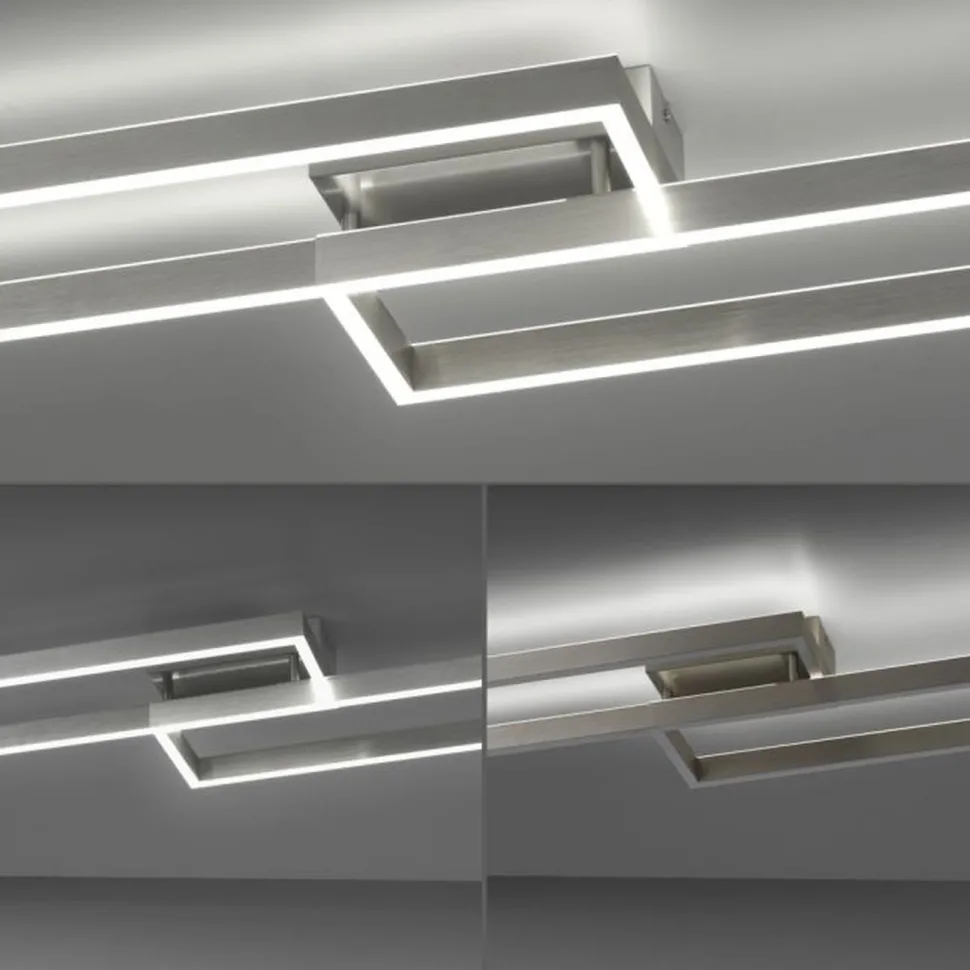 Stilvolle LED Deckenlampe Silber Fernbedienung dimmbar