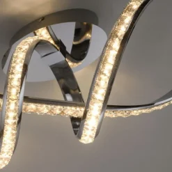 Stilvolle LED Deckenlampe in Chrom dimmbar 30 W L:65 cm