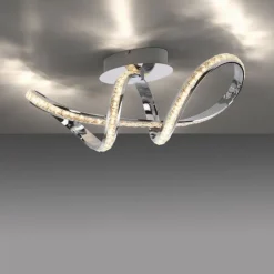 Stilvolle LED Deckenlampe in Chrom dimmbar 30 W L:65 cm