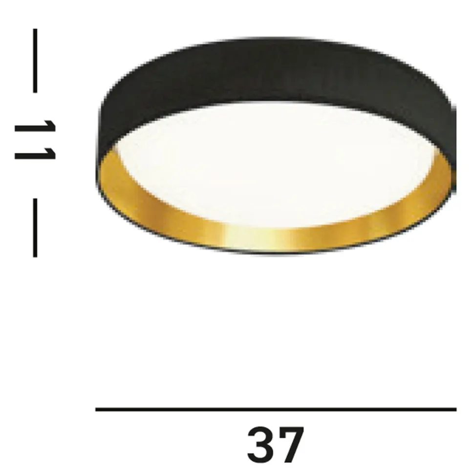 Stilvolle LED Deckenlampe Ø37 cm 3000 K in Schwarz Gold