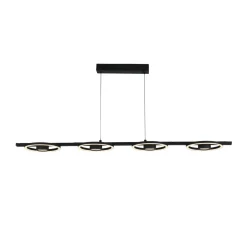 Stilvolle LED Hängeleuchte Metall Schwarz 3000 K Ringe