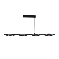 Stilvolle LED Hängeleuchte Metall Schwarz 3000 K Ringe