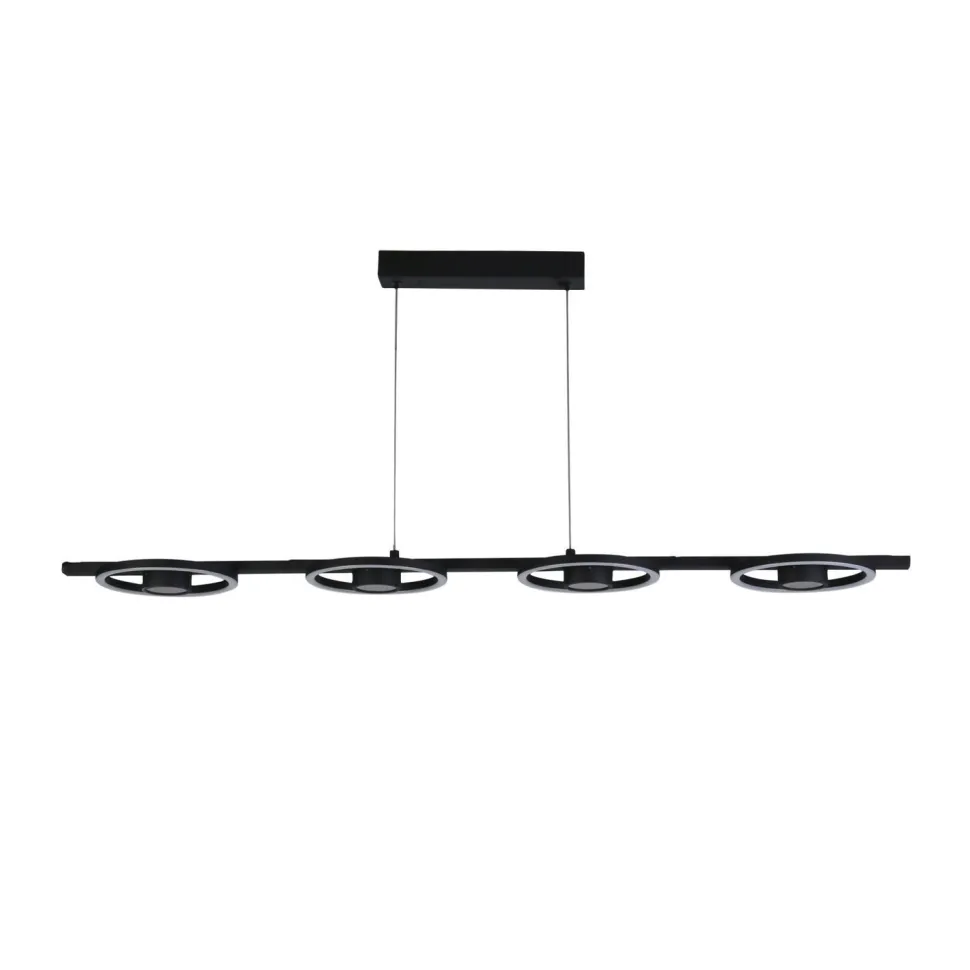 Stilvolle LED Hängeleuchte Metall Schwarz 3000 K Ringe