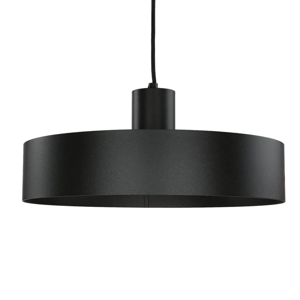 Stilvolle Pendellampe Rif Schwarz breiter Schirm