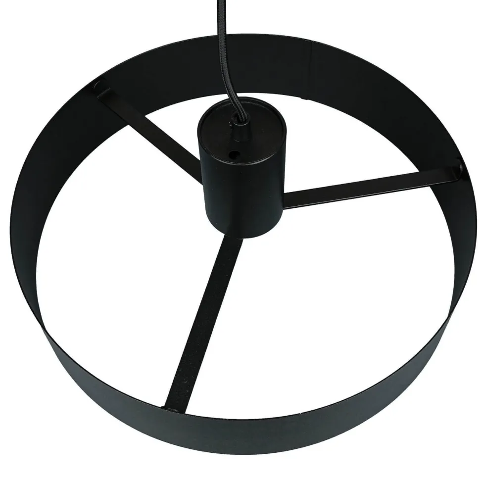 Stilvolle Pendellampe Rif Schwarz breiter Schirm