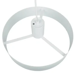 Stilvolle Pendellampe Rif Weiß breite Schirmform