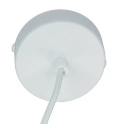 Stilvolle Pendellampe Rif Weiß breite Schirmform