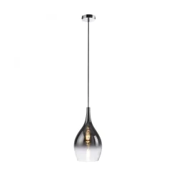 Stilvolle Pendelleuchte Glas Chrom Anthrazit E27 Ø20 cm