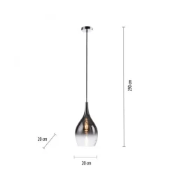 Stilvolle Pendelleuchte Glas Chrom Anthrazit E27 Ø20 cm