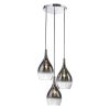 Stilvolle Pendelleuchte Glas Chrom Anthrazit E27 3-flmg