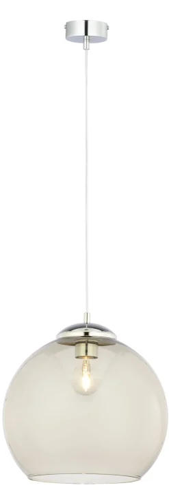 Stilvolle Pendelleuchte Metall Glaskugel E27 Retro