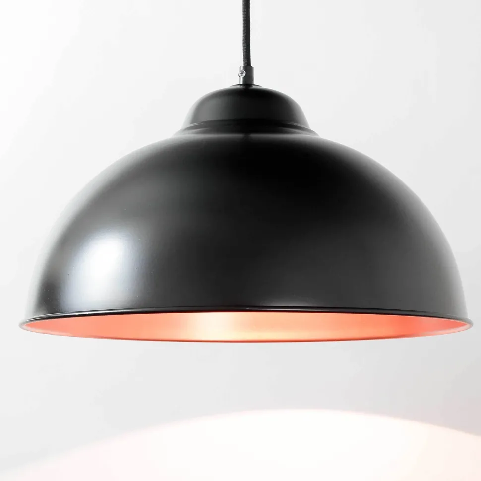 Stilvolle Pendelleuchte Schwarz Kupfer Ø37cm TRURO