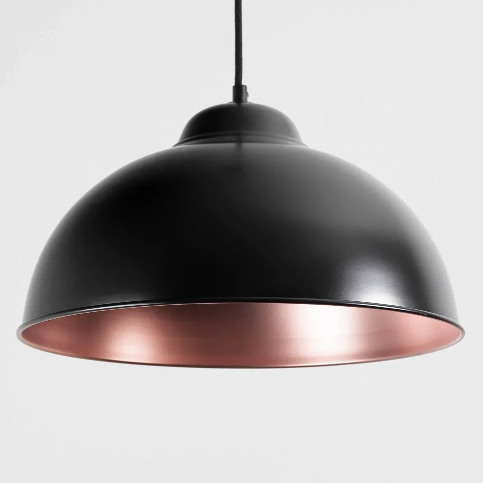 Stilvolle Pendelleuchte Schwarz Kupfer Ø37cm TRURO