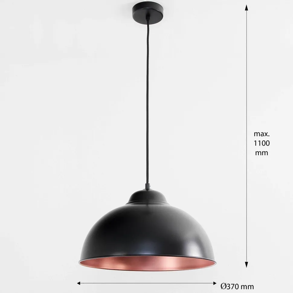 Stilvolle Pendelleuchte Schwarz Kupfer Ø37cm TRURO