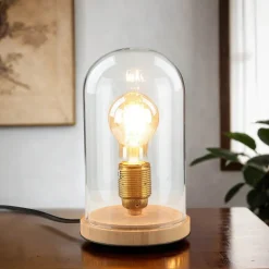 Stilvolle Tischlampe Bauhaus rund 20cm Edison Lampe