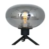 Stilvolle Tischlampe Metall Glas in Rauchgrau E27 22 cm