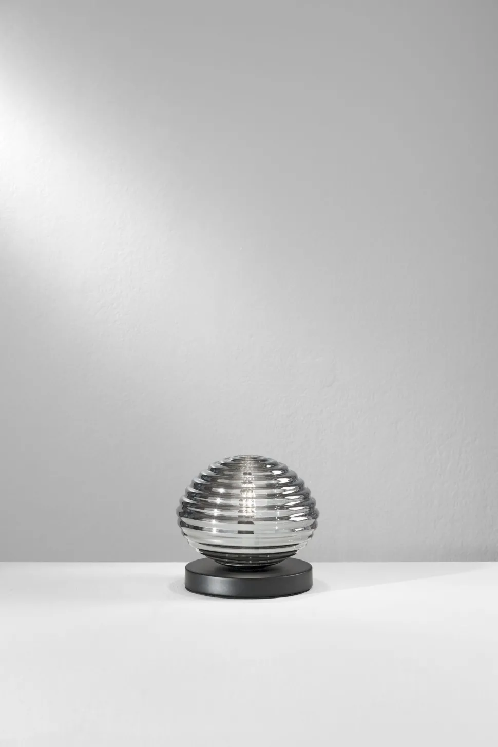 Stilvolle Tischlampe Rauchglas 16,5 cm E27 dekorativ