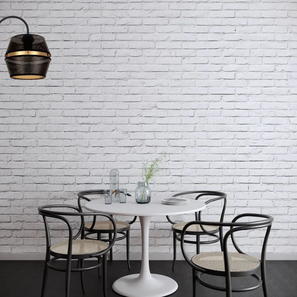 Stilvolle Wandleuchte Metall Schwarz Gold H:25 cm E27