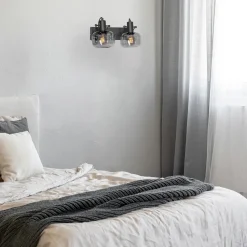 Stilvoller Deckenstrahler Schwarz Rauchgrau E27 L:40 cm