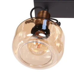 Stilvoller Wandstrahler Schwarz Bernstein E27 B:40 cm