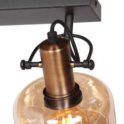 Stilvoller Wandstrahler Schwarz Bernstein E27 B:40 cm