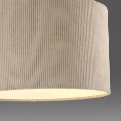 Stoff Deckenlampe blendarm Beige E27 Ø35 cm gemütlich