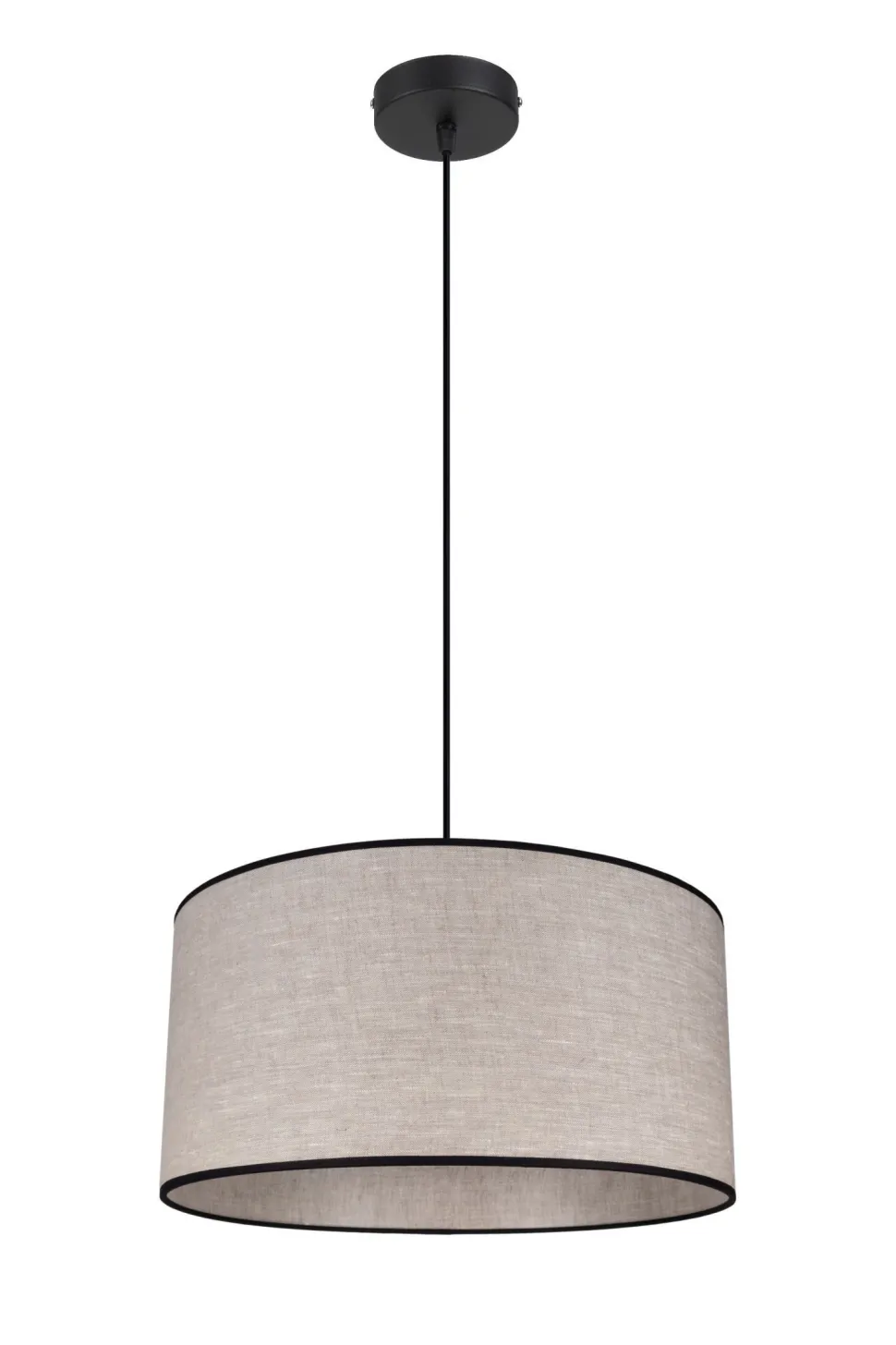 Stoff Hängelampe blendarm Schwarz Beige E27 Ø40 cm rund