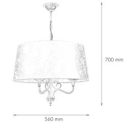 Stoff Hängeleuchte mit Barock Motiv GANARA Lampe