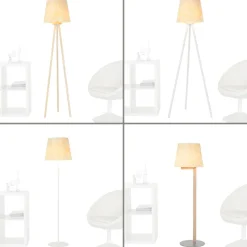 Stoff Lampenschirm Creme Weiß Stehlampe groß E27